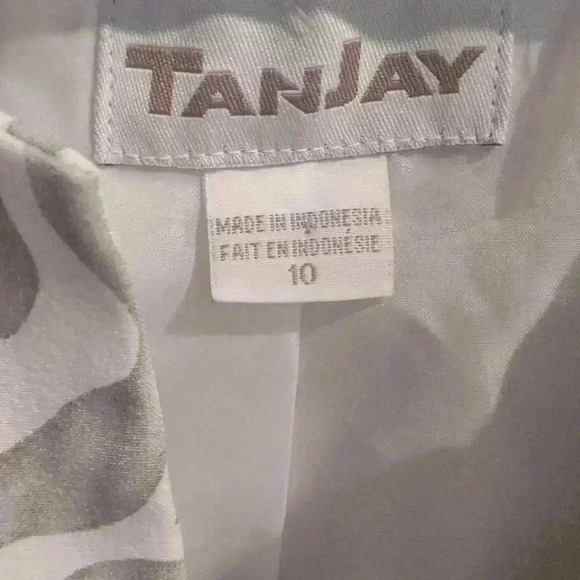 Tanjay‎ white/gray 3/4 length sleeves size 10 - Picture 4 of 5
